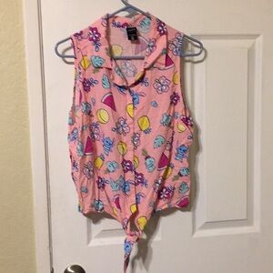 Disney women samer pink top size L
